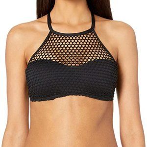 NWT La Blanca Black Mesh Bikini Top - SIZE 4